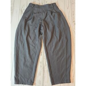 Halara Wide Barrel Leg Pleated Trousers Gray Pants Size Medium